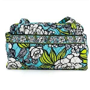 Vera Bradley Whitney Purse, Island Blooms, Green/Blue/Black/White